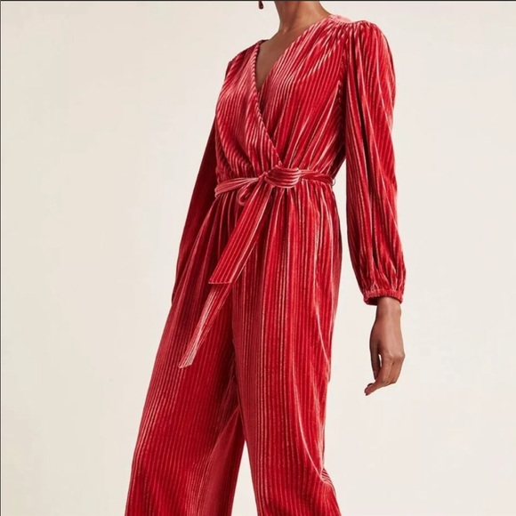 red velvet jumpsuit